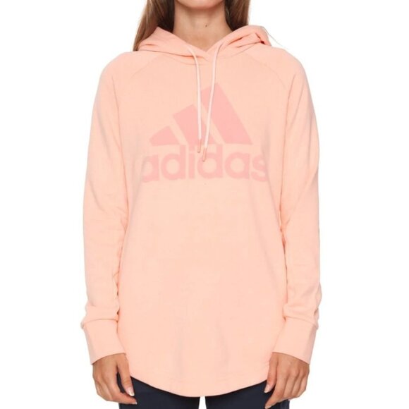 adidas  Blush Pink on Pink Sport ID Round Hem Hoodie size S - Picture 13 of 13